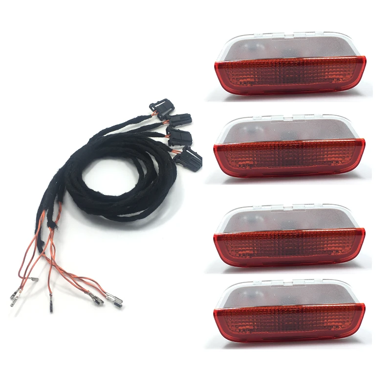 4PCS OEM Origin Door Warning Light Interior LAMP LIGHTS Cable WIRE For VW Golf Jetta MK5