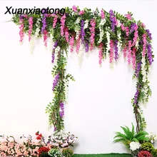 Xuanxiaotong 180 см Wisteria Искусственные цветы из ротанга Свадебные цветы украшение арки Настенный декор поддельные цветы лозы
