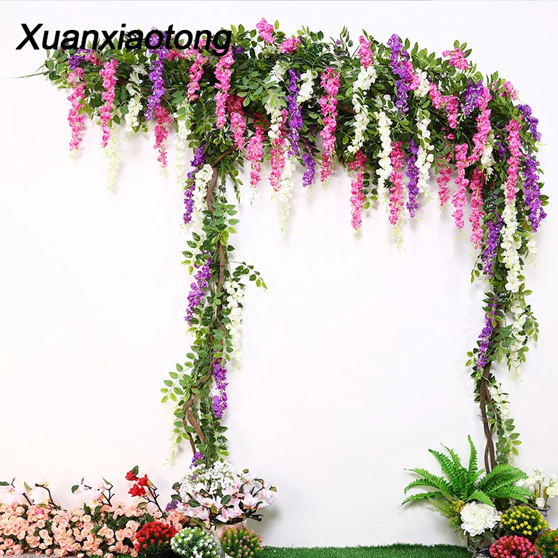 Xuanxiaotong 180 см Wisteria Искусственные цветы из ротанга Свадебные украшение | Искусственные растения -33062383147