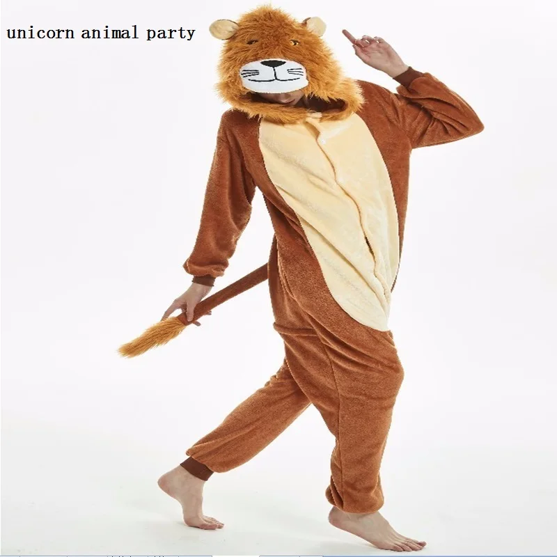 

lion tiger Stitch Unicorn Kigurumi Adult Cosplay costume Onesie Sleepwear Homewear Party Clothing Women Men Hooded Pyjamas