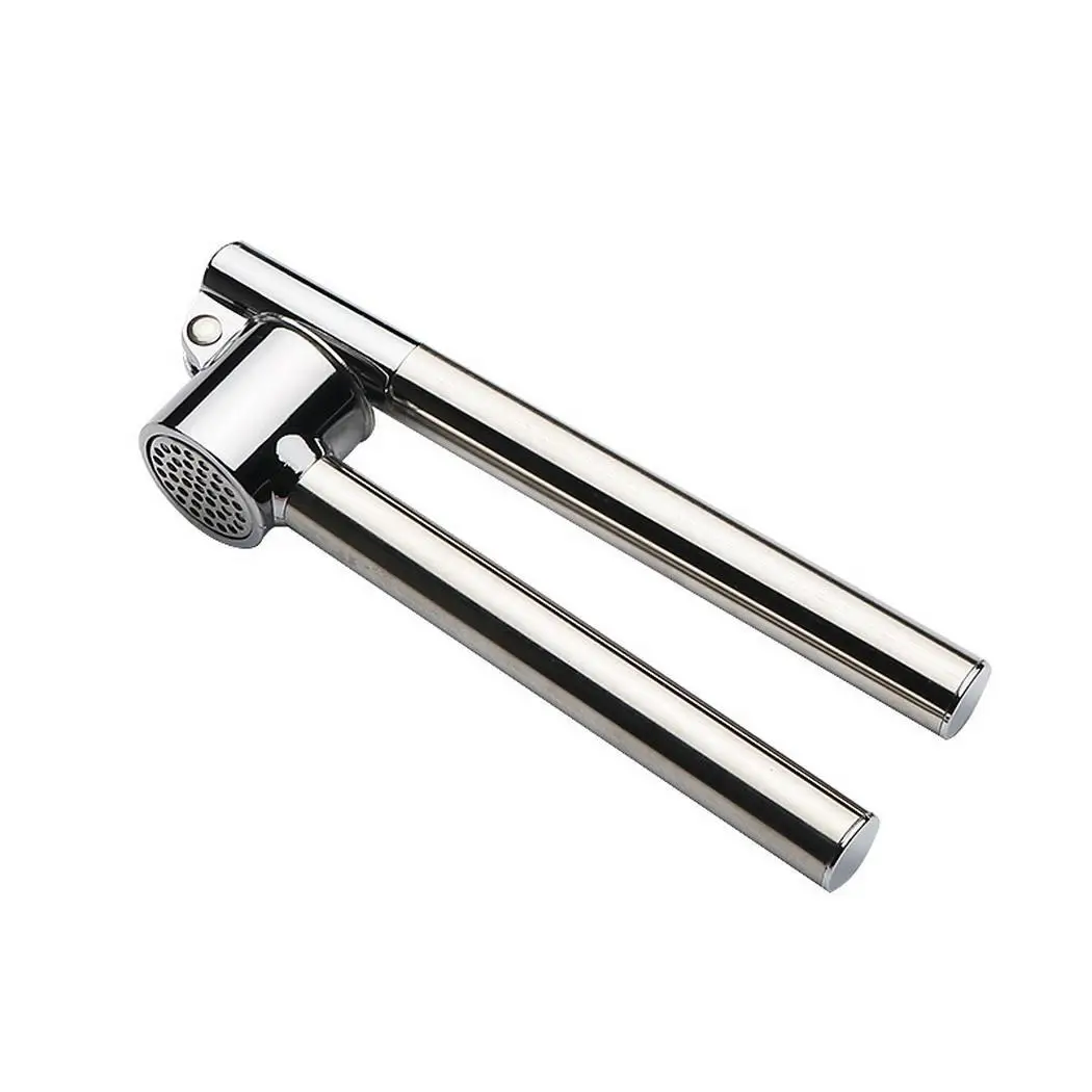 

Stainless Steel Garlic Press Crusher Handheld 3cm/1.2inch Vegetables Ginger Squeezer Silver Kitchen