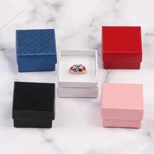 Новинка 24 шт. 5x5x3 см белая коробочка для драгоценностей коробка высокого качества бумажная коробка для хранения сережек маленькие подарочные коробки для колец для ювелирных изделий 5 цветов