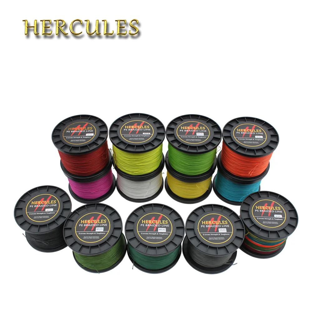 Hercules-PE Braided Fishing Line, 8 Strands, Saltwater Carp Fishing  Material, 13 Colors, Tresse 200lb, 1000m