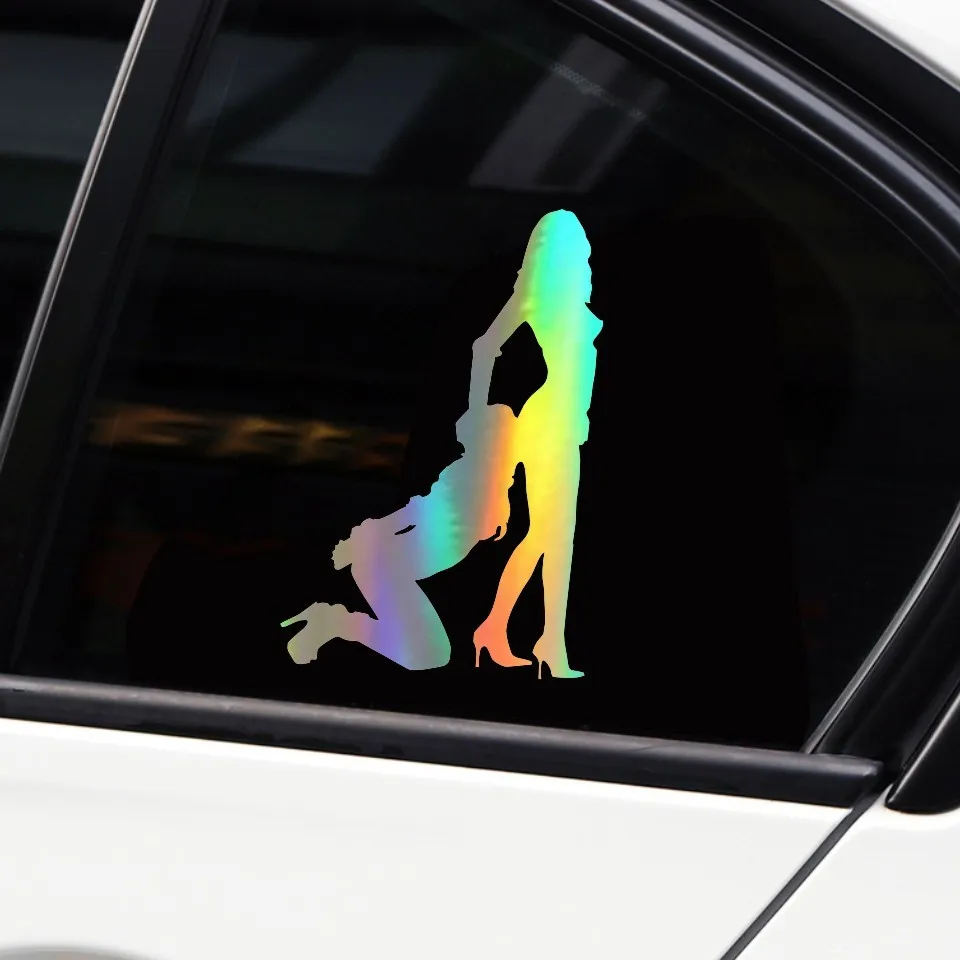 Cunymagos Girl Bondage Car Sticker Vinyl Decal Motorcycle Fashion Car-styling Car Wall Stickers LaserBlackSilver 11.8cm18 (10)