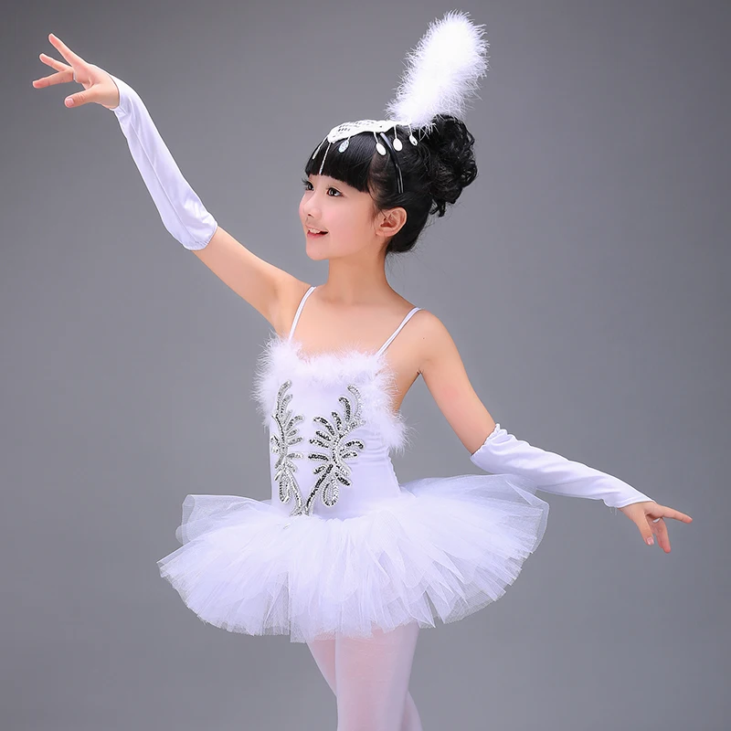 Новые модели для девочек платье балерины Дети Белый Лебединое озеро костюм для балета, танцев, одежда детская одежда на подтяжках