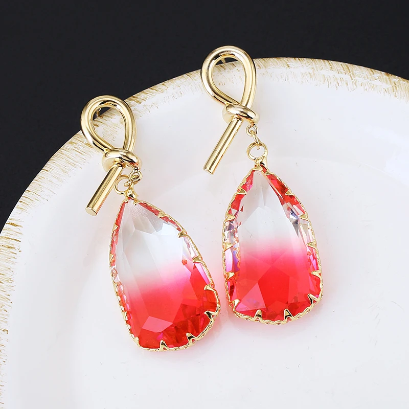 

Large Delicacy AAA Zircon Tourmaline Drop Earrings Summer Style Jewelry XIUMEIYIZU 2019 Ear Accessories for Women