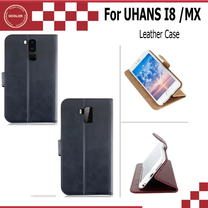 ocolor 5.7'ɿor UHANS I8 Flip UP Leather Case With Sticker phone Skin Cover Replacement 5.2'' For MX Card Pocket | Мобильные