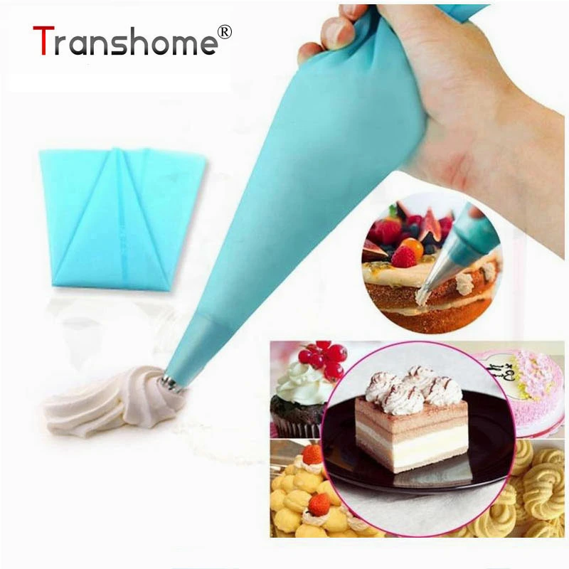 

Transhome Pastry Bag 1Pcs Reusable Confectionery Bag Silicone Cream Piping Bag Dessert Decorators Cake Decorating/Baking Tools