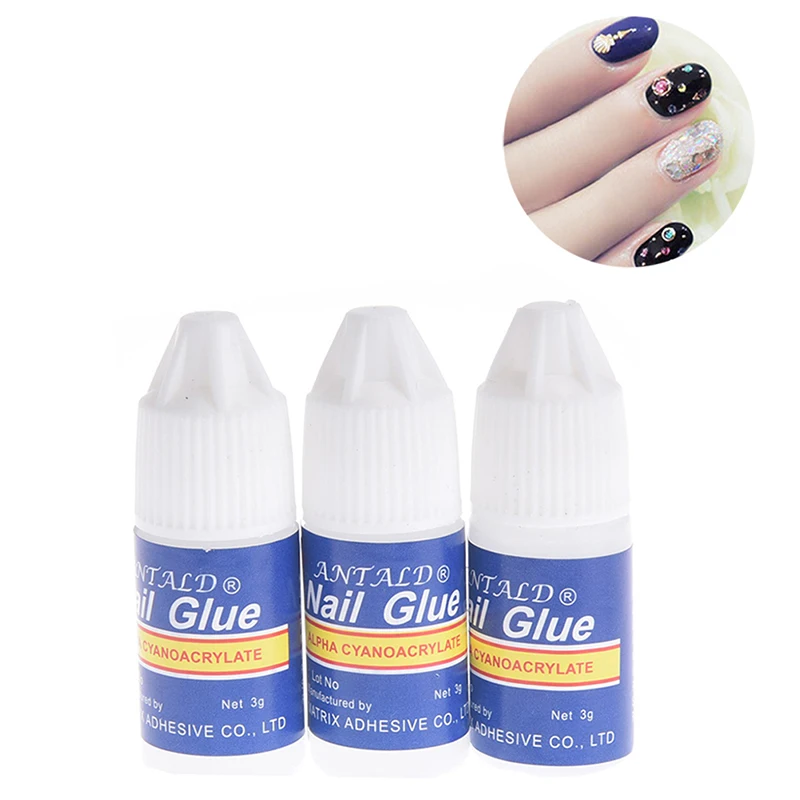 

3pc/lot 3g Nail Glue For Decorating Use for UV Acrylic Rhinestones Stickers False Tips Nails Decoration does not hurt