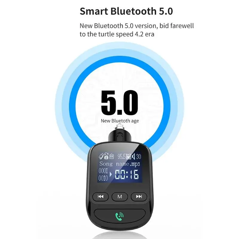 BT06 Bluetooth 5,0 автомобильный комплект громкой связи беспроводной fm-передатчик QC3.0 Быстрая зарядка USB зарядное устройство автомобильный mp3-плеер