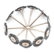 10Pcs/Set Steel Wire Wheel Brush 25mm Diameter Wire Wheel Polish Brushes For Rotary Grinder Accessory Tool Polishing Kit