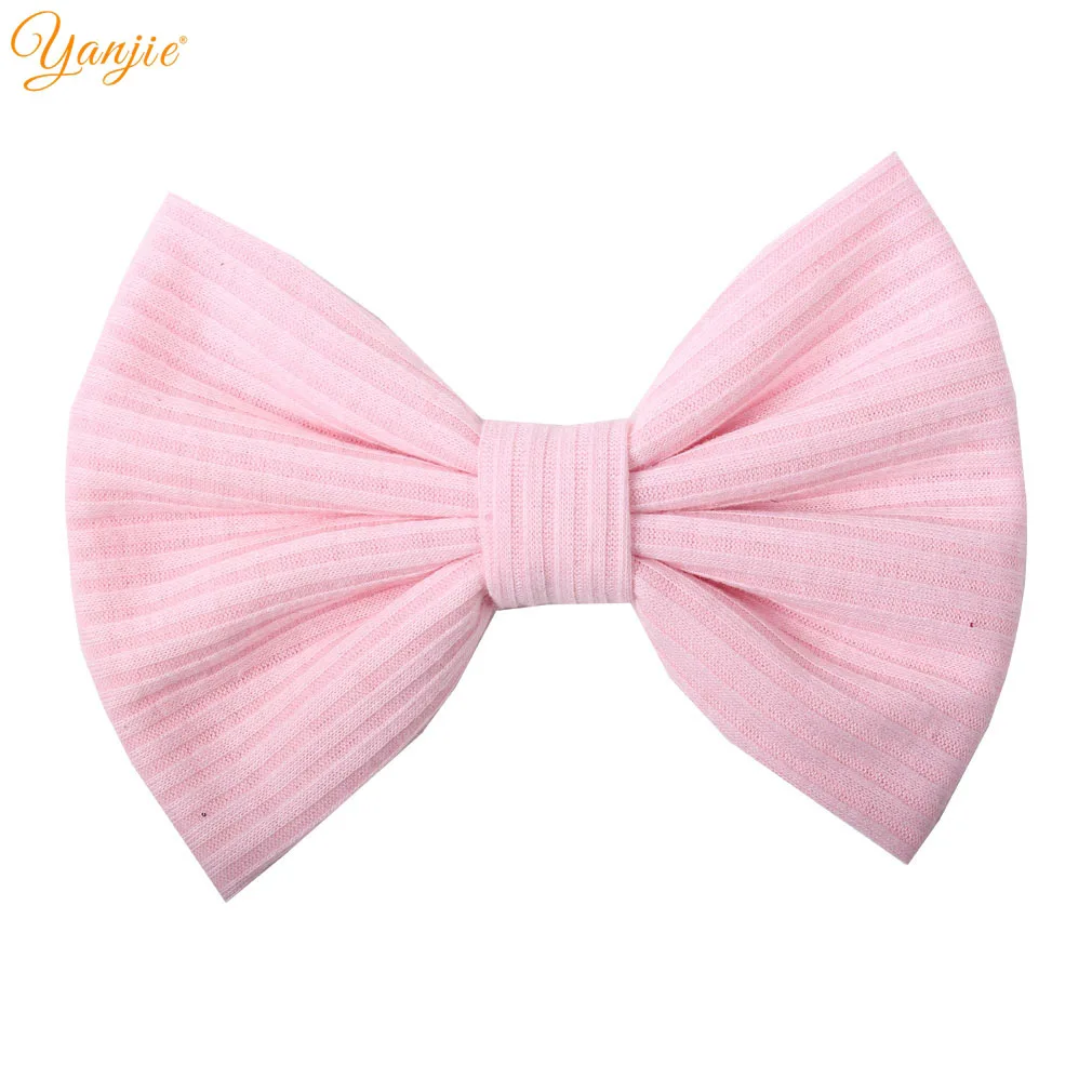 lt pink 12 шт./лот, весна, 5 дюймов, банты для волос для девочек, шикарные хлопковые заколки для волос с бантом, заколка для волос, для детей, сделай сам, бант для волос, аксессуары для волос, новое поступление - Цвет: lt pink