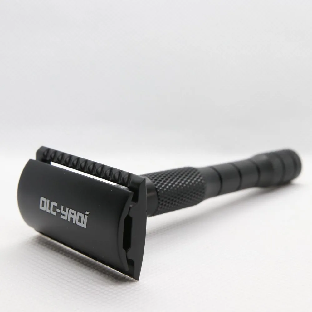 Matte Black Color Brass Handle Men S Shaving Safety Razor With Silver Powder