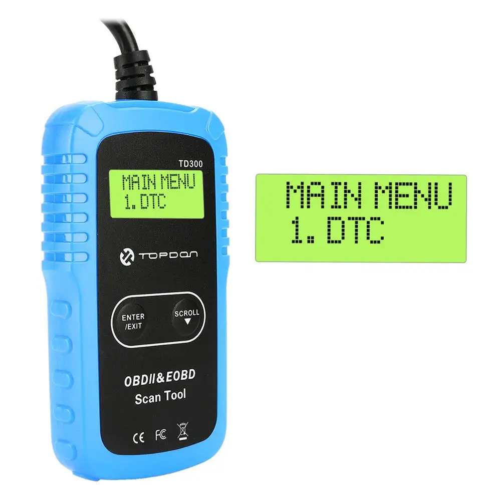 OBD сканер TOPDON TD300 Универсальный OBD2 инструмент для диагностики автомобиля