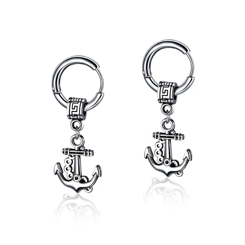

European and American fashion personality anchor Earrings retro men's Earrings fashion personality jewelry boy