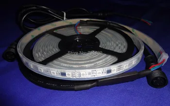 

5m DC12V 60leds/m 20pcs ws2811 ic/meter(20pixels) led digital strip; in silicon tube;WHITE PCB;with 2m long 4core male conector