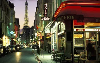 

Free Ship Home Decor Custom Canvas Poster Stylish The streets of Paris at night Wallpaper Fashion Wall Sticker PN#1216#