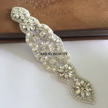 ShiDianYi серебряные стразы аппликация пояс невесты кристалл жемчуг ленты Свадьба для свадебная одежда подружки невесты платья 10PCS-RA113-Y515
