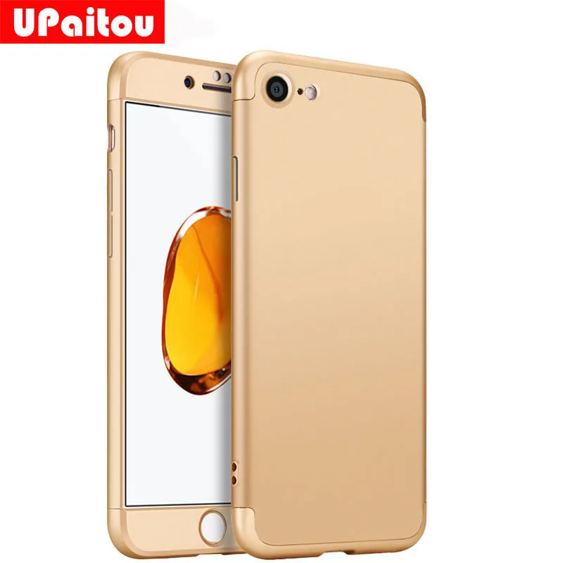 UPaitou 360 Degree Full Cover Red Cases For iPhone 8 7 4.7&quotinch Case Luxury 3 in 1 Hard PC Coque |
