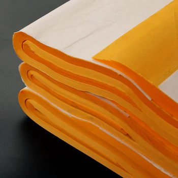 

Dragon Pattern Rice Paper Chinese Calligraphy Regular Script Brush Writing Raw Xuan Paper Buddhism Yellow Gold Sprinkling Paper