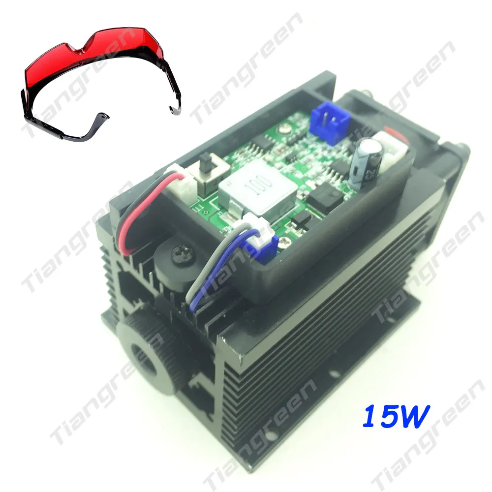 tgleiser 15W High Power Laser Head Module Diode Metal Marking 450nm Blue 15000mW Laser Engraving Machine free glasses tgleiser 15W High Power Laser Head Module Diode Metal Marking 450nm Blue 15000mW Laser Engraving Machine free glasses