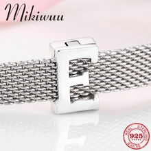 Новое прибытие 925 стерлингового серебра тонкой буквы E бусины зажимы подходят рефлексионы браслет для женщин ювелирных изделий