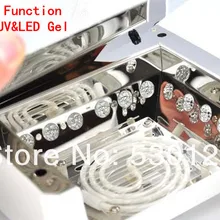 Розовый уф-лампы 36 Вт 220-240 В гель Алмаз CCFL СВЕТОДИОДНЫЕ Ногтей Лампы Отверждения для всех LED и УФ-Гель, евро/США Вилки