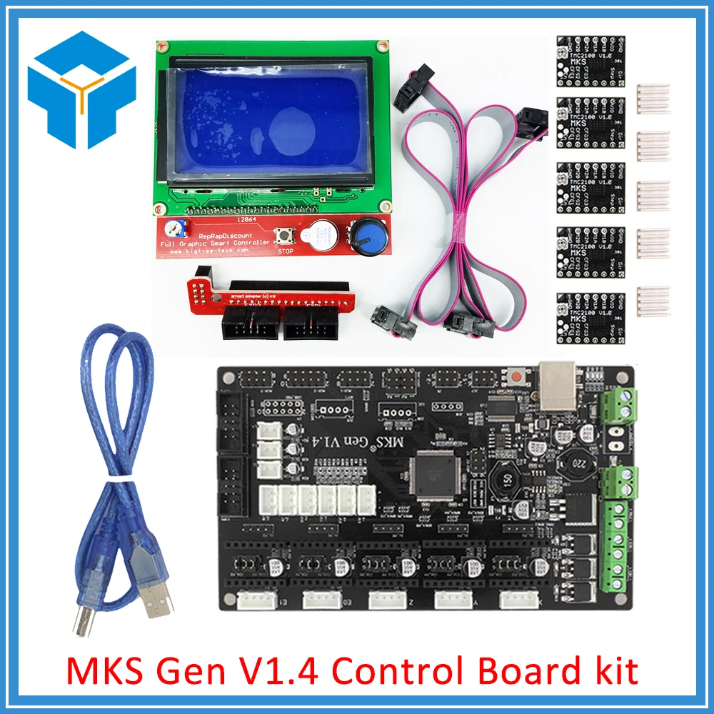 

MKS Gen V1.4 3D printer kit with MKS Gen V1.4 RepRap Control board + 5PCS TMC2100 Driver/8825/A4988 + 12864 LCD