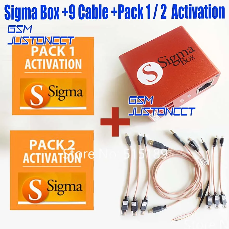 gsmjustoncct 2019 Version 100% Original new sigma box with pack1+ Pack2 + 9 cable set | Мобильные телефоны и аксессуары