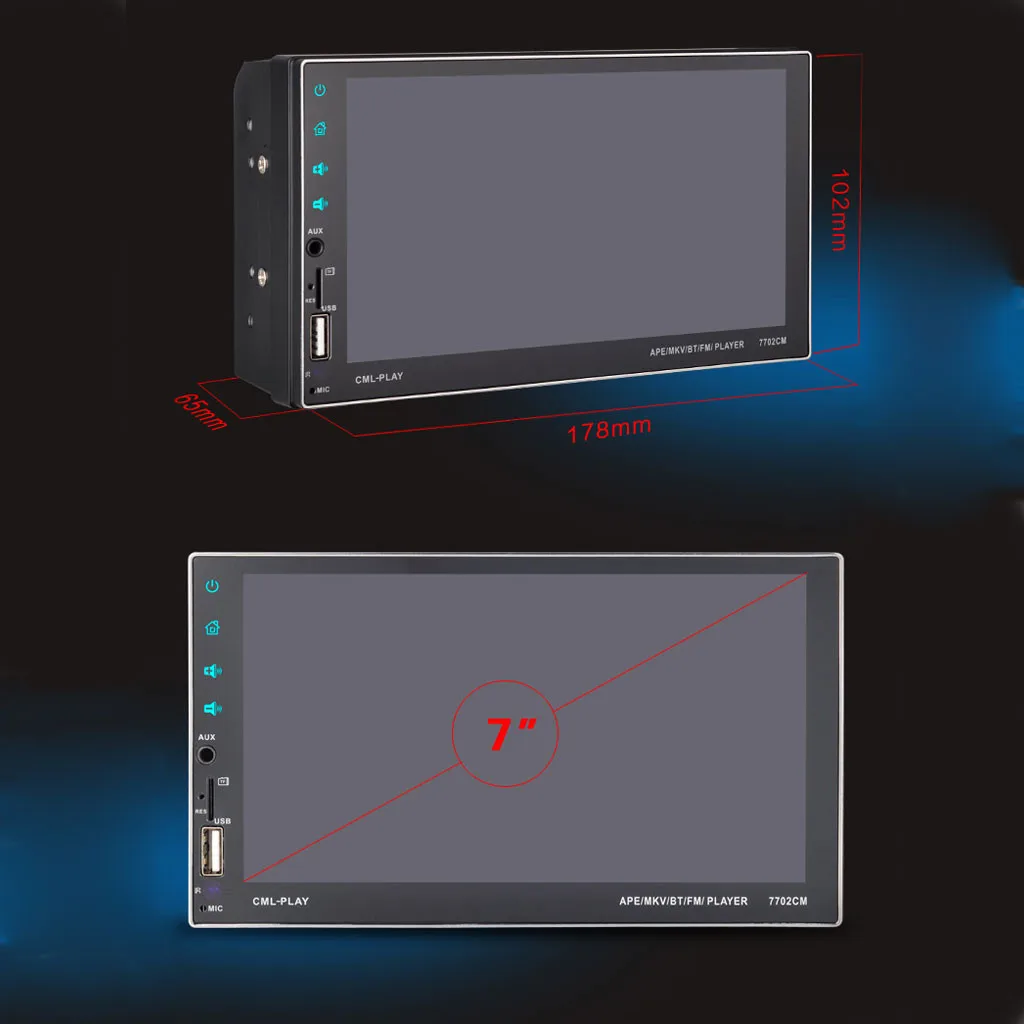 7 дюймов сенсорный экран Экран автомобиля Mp5 плеер Беспроводной для Bluetooth Сенсорный экран стерео радио Bt+ Fm/mp5+ Usb Порты и разъёмы/tf слотом для карт# Zer