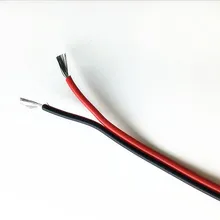 10 м/лот 20awg 2pin провод удлинительного кабеля Шнур для светодиодных лент один Цвет 3528 5050 5630 2835 красный/черный соединительный провод 5V12V24V постоянного тока