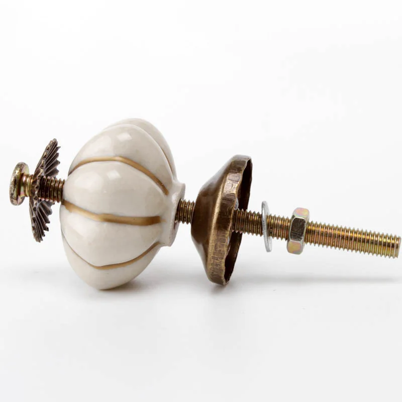 Furniture Ceramic Handle Ceramic Pumpkin Handle and Knob American Country Furniture Cabinet Chestnut Cabinet Pumpkin Handle