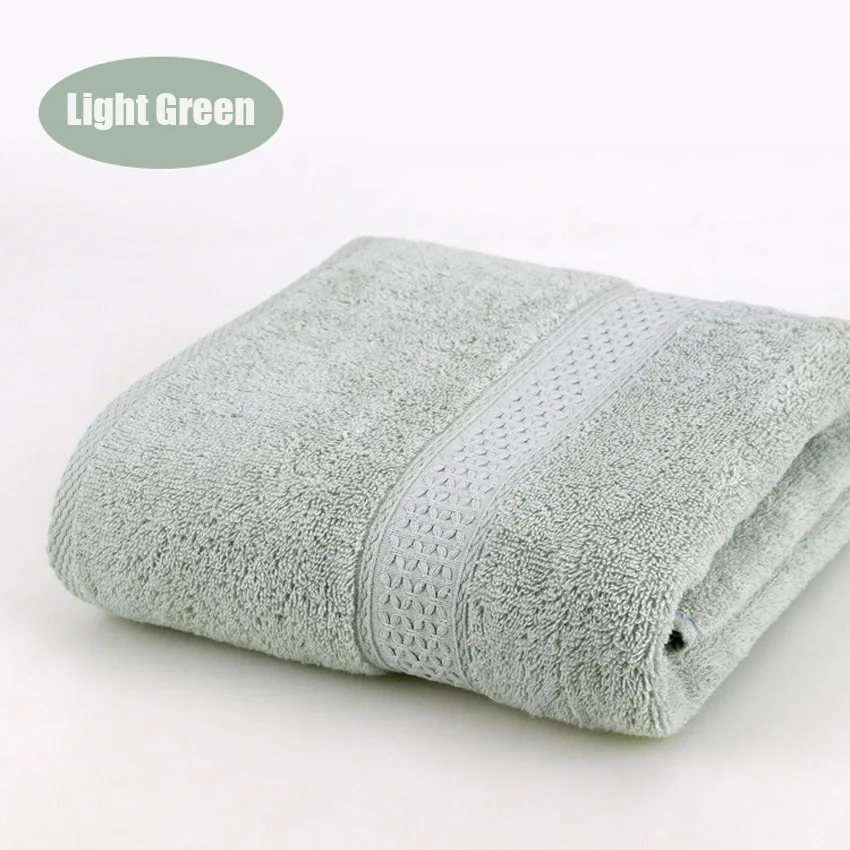 Супер абсорбирующее большое полотенце из чистого хлопка, банное полотенце 70*140, плотное мягкое полотенце для ванной комнаты, удобное пляжное полотенце, 15 цветов - Цвет: Light Green