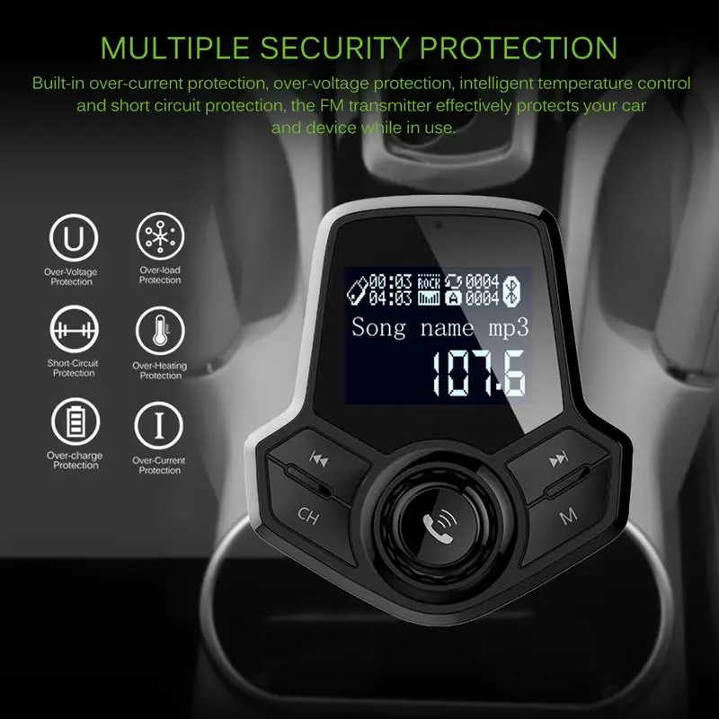 Bluetooth 4,1 FM передатчик, автомобильный комплект MP3-плеер USB Micro SD карта TF U диск зарядное устройство для lcd дисплея адаптер
