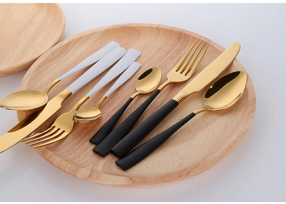 LIYIMENG Exquisite Tableware 4Pcsset Western Dinnerware Knife Fork Stainless Steel Steak Cutlery Dinner Set Tools59