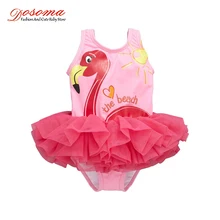 DOSOMA фламинго для девочек Купальник Одна деталь Купальники для детей Тюль Туту пляжная одежда ванный комплект Лето Сладкий Костюмы