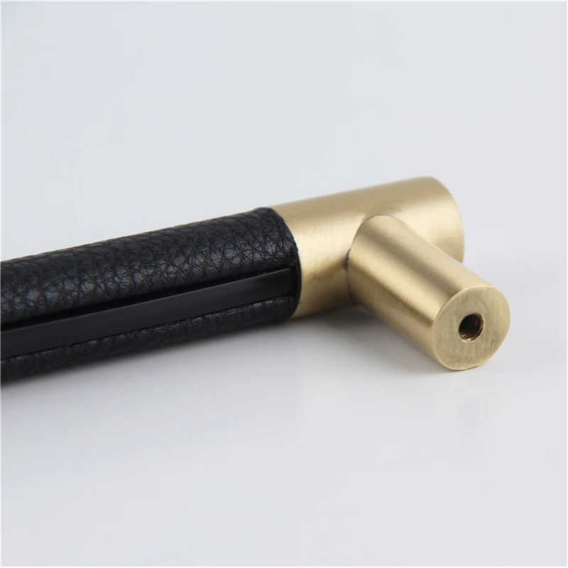 AODEYI 2 шт латунные ручки для ящиков Carbinet ручка мебель твердая базовая ручка Замена с кожаным покрытием 22-016