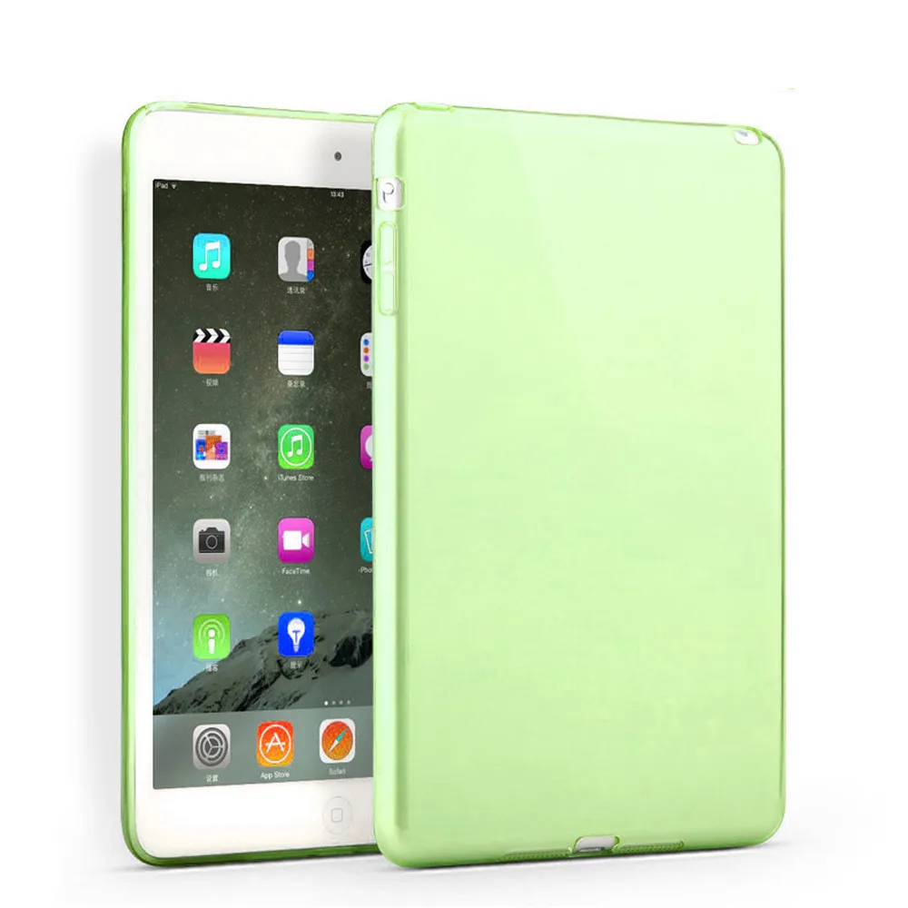 

Cover New Clear TPU Skin Gel Silicone Case Cover for iPad mini 4 Blue*95