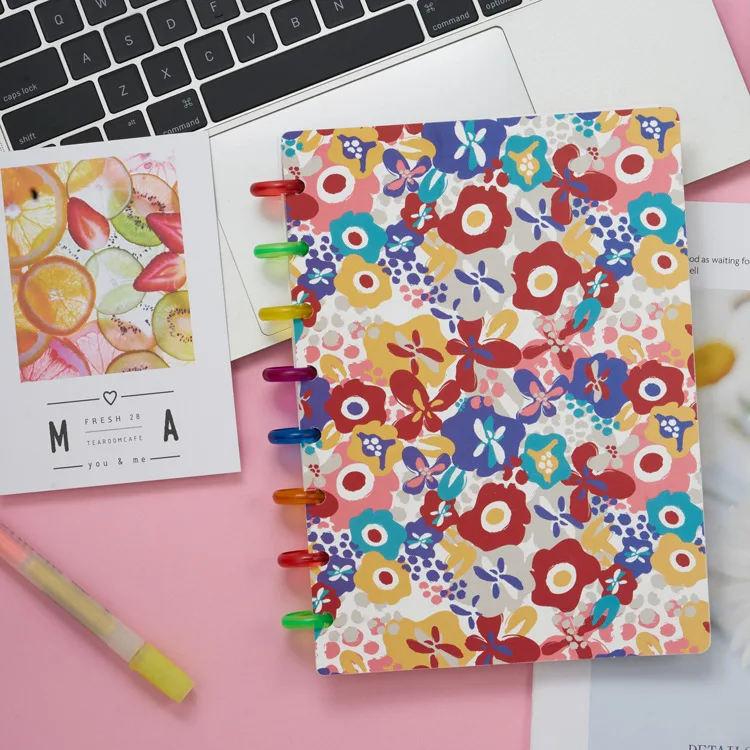 

A5 Hand Book Color Cover Mushroom Hole Entry Hand Book Notebook Planner Book Loose Leaf Ring Notebook Diary