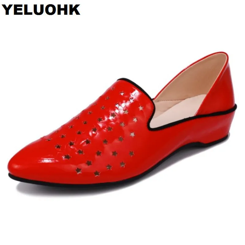 

Brand New Summer Shoes Women Low Heel Air Permeable Ladies Shoes Pumps Slip On High Heels Red Shoes