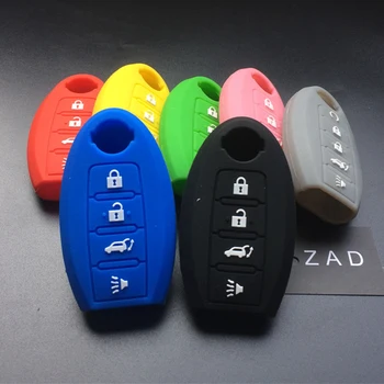 

ZAD 4 buttons Silicone Car Key Cover Remote Key Fob Shell Cases For Nissan Altima Maxima Car Accessories