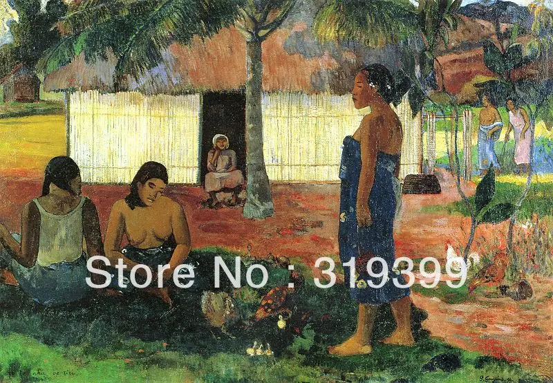 

100% handmade Oil Painting Reproduction on Linen canvas, No te aha oe riri by paul gauguin,Free DHL Shipping,Museum quality