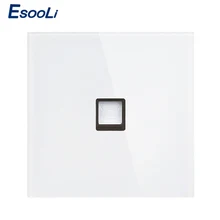 Esooli белая роскошная хрустальная рамка с закаленным стеклом, одиночное гнездо соединителя телефона RJ11, розетка, принадлежности для прокладки кабелей