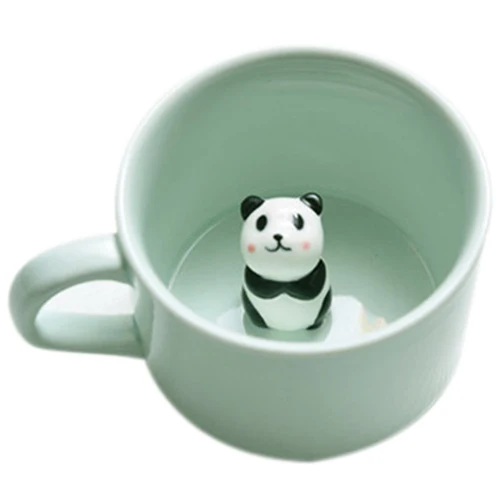 Креативная маленькая керамическая молочная кружка с животными Милая мультяшная трехмерная кофейная чашка термостойкая чашка из селадона панда