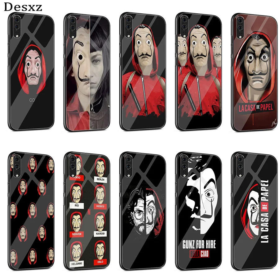 Чехол из закаленного стекла Desxz La Casa De Papel для Huawei P10 P20 Pro P Smart Mate 10 20 Lite Y6 Y9 Honor 7A 8X 9 2018