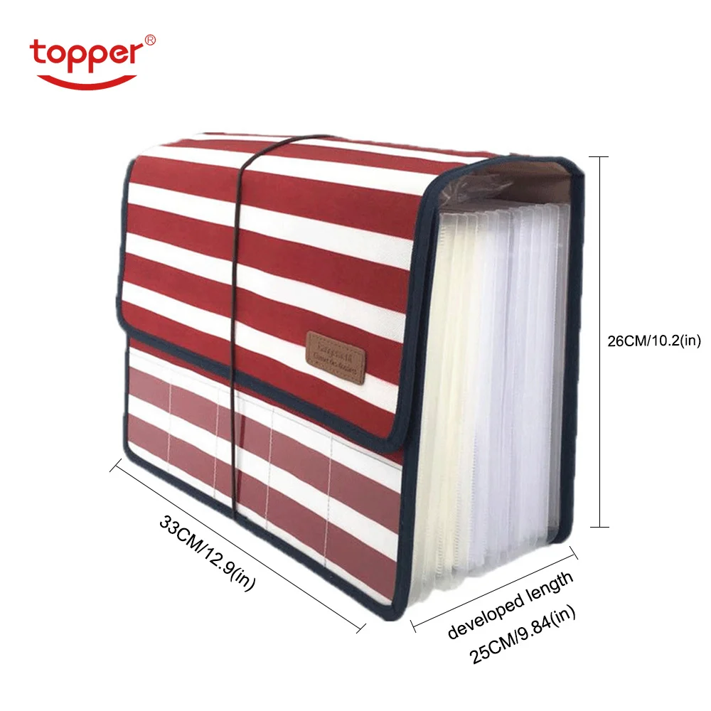 

File bag Cute Portable Expanding bag Accordion 12 Pockets A4 File Folder Oxford Expanding Document Briefcase