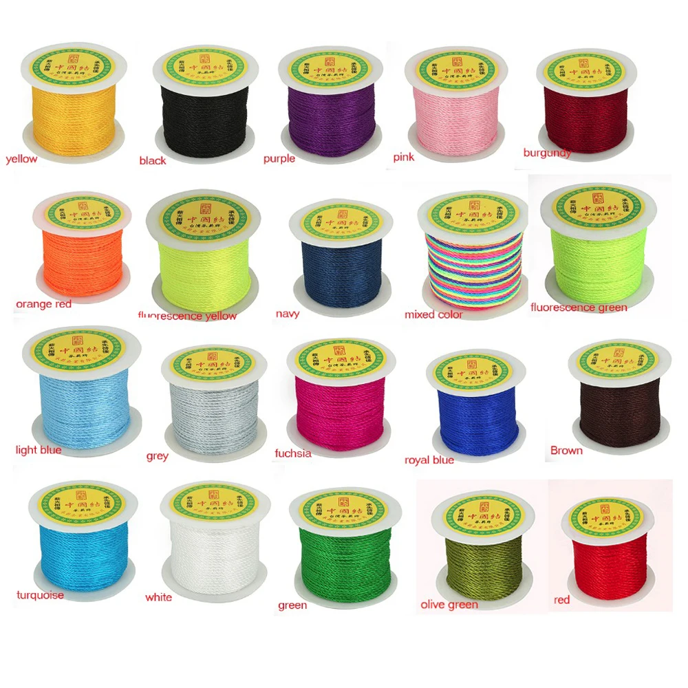 

Dia 1mm 2mm 3m Multi Colors Chinese Knot Cords Jewelry Craft Making Nylon Waxed Thread Cord for DIY Handicraft Stitching Thread