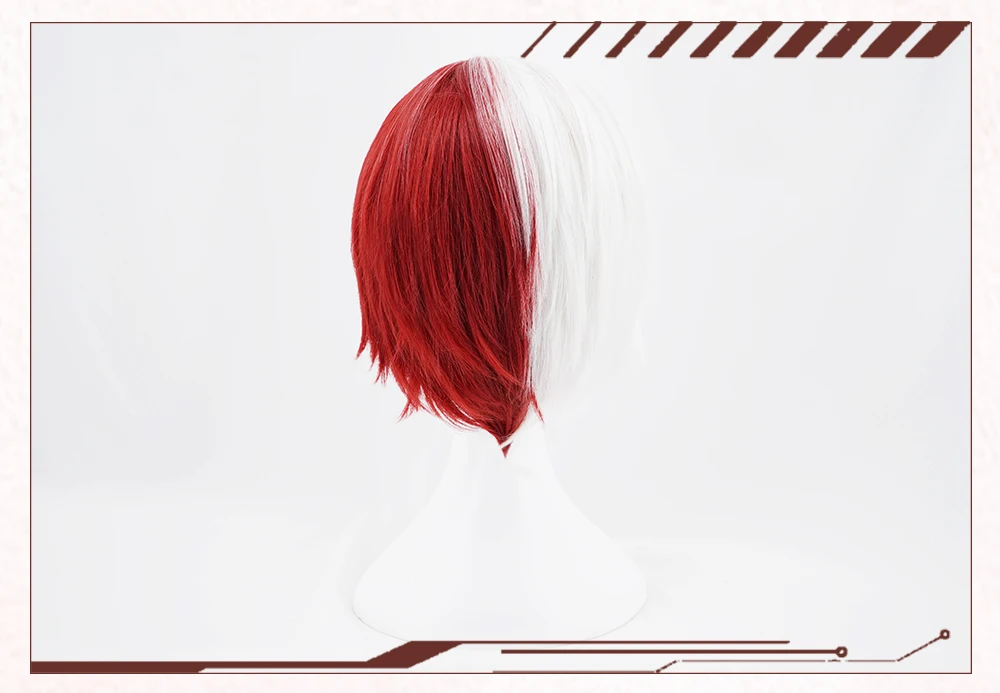 AniHut Shouto Todoroki Boku No Hero Academy парик для косплея короткий красный/белый аниме мой герой Academy парик для косплея Todoroki Shoto волосы