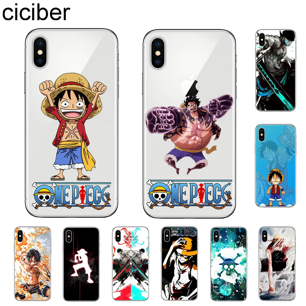 

ciciber Anime One Piece Luffy Cover For Apple iPhone 11 Pro Max X XR XS MAX 7 8 6 6s Plus 5 5S SE Phone Cases Soft TPU Fundas