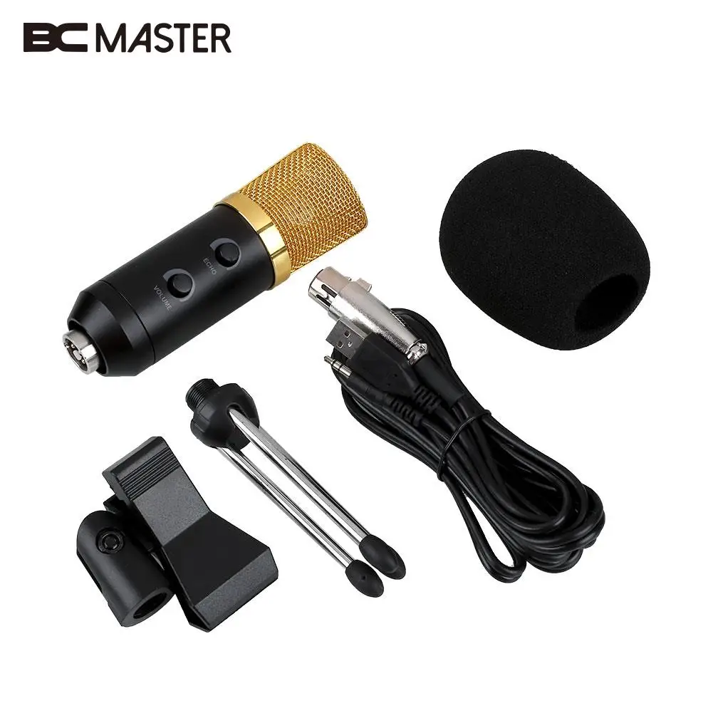 BCMaster Профессиональный Компьютер USB Студийный микрофон конденсаторный записи
